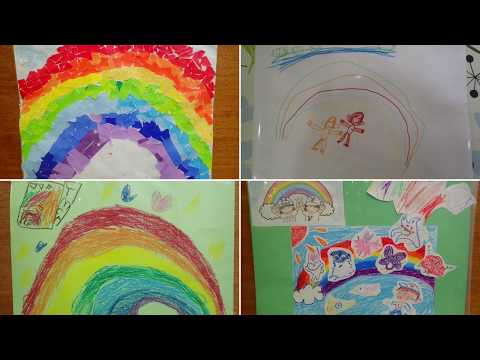 絵　レインボー　渦巻き模様　虹　8歳　絵画　落書きちょう 絵レインボー渦巻き模様虹8歳絵画落書きちょう