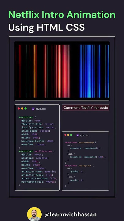 Netflix Animation Intro using HTML CSS | Create a Netflix-style Animation with HTML, CSS | CodeMinds