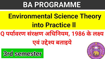 Environmental Science Theory into Practice 2 Important Questions 3rd Semester DU SOL #evs #freestudy