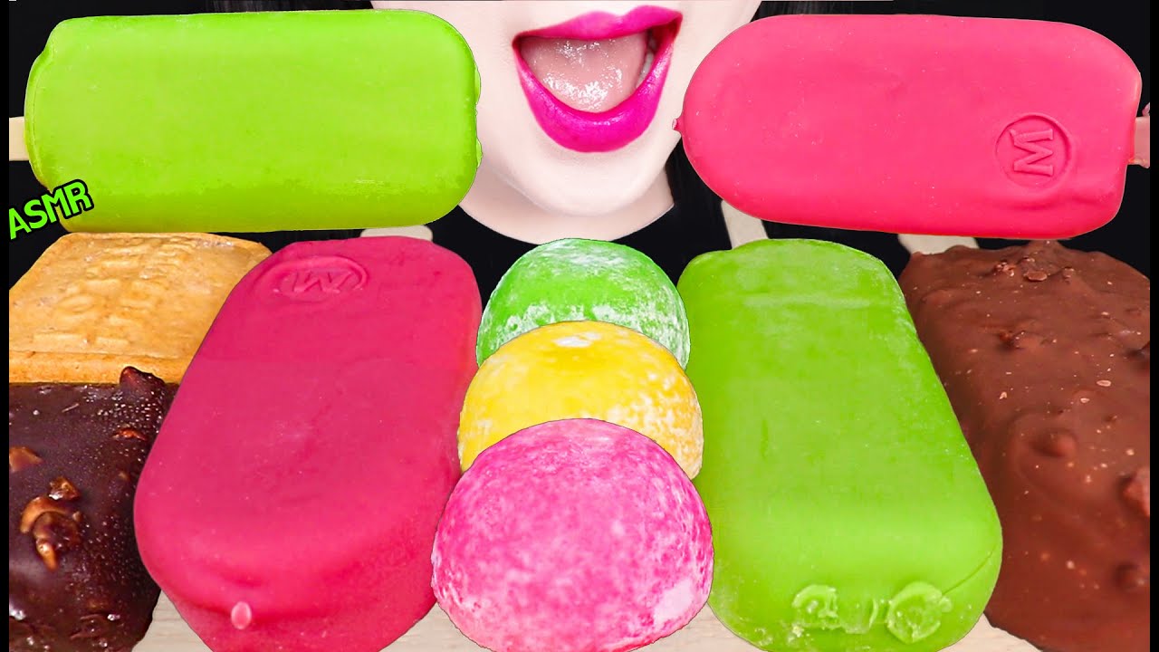 ASMR MAGNUM ICE CREAM, CHOCOLATE ICE CREAM, ICE CREAM RICE CAKE 매그넘, 초콜릿, 찰떡 아이스크림 먹방 MUKBANG