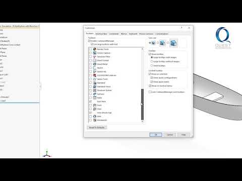 Customizing Toolbars in SOLIDWORKS