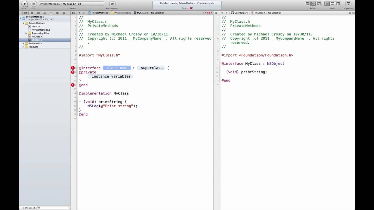 Private Methods in Objective - C - YouTube