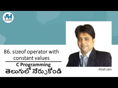 86.sizeof operator with constant values | C Programming in Telugu