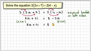Solving equations with brackets 02