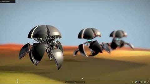 Sphere-Bots Run-Cycle Test with Rough Terrain - Sketchfab Version