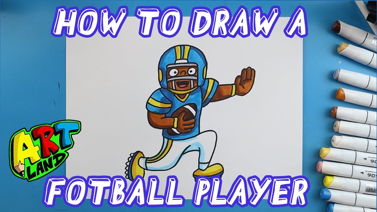 football player drawing easy