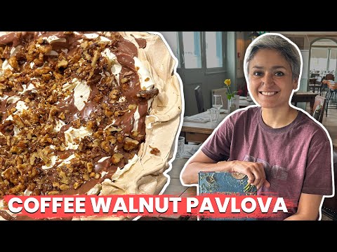 CARAMELIZED WALNUTS AND COFFEE PAVLOVA - A dessert not to be missed!