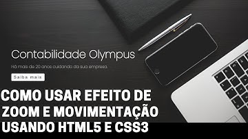 Como fazer um EFEITO ZOOM no plano de fundo e um EFEITO DE MOVIMENTAÇÃO | Usando HTML e CSS