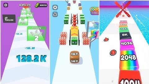 Jelly Run 2048 ULTIMATE Gameplay | 4 Shape Play Showdown! | 128B vs 2Q vs 4096e vs 256i Race