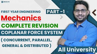 MECHANICS | Complete Revision of Coplanar Force System - Concurrent, Parallel, General & Distributed