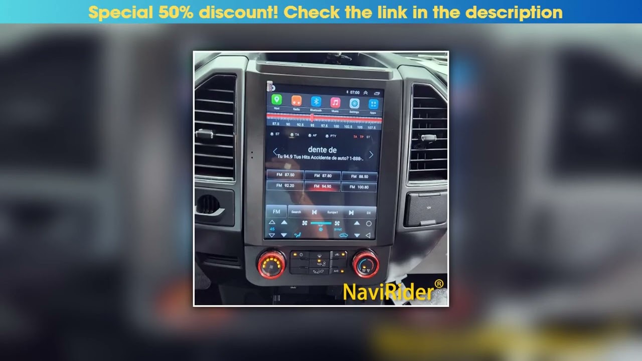 Best Android 14 Tesla Screen Car Radio For Ford F150 F-150 2016-2021 Auto Navigation GPS Stereo Vid