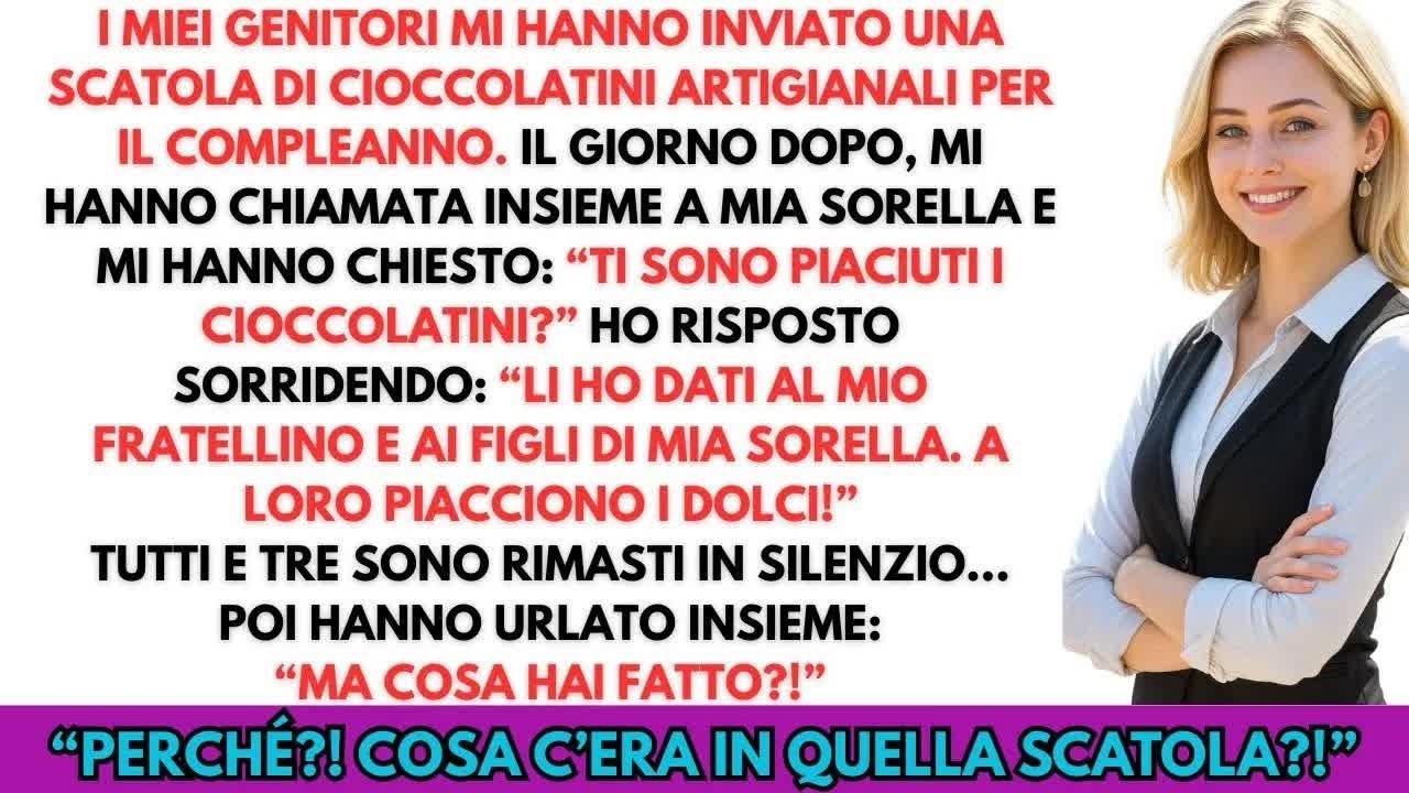 Mi hanno chiesto dei cioccolatini  Ho detto： “Li ho dati ai bimbi ” Sono impalliditi