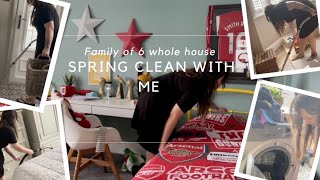 Clean with me | family of 6| complete house clean for spring | motivation