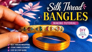 ✨ Silk Thread Bangles Making Tutorial | Easy DIY Designer Bangles at Home 😍 #fyp