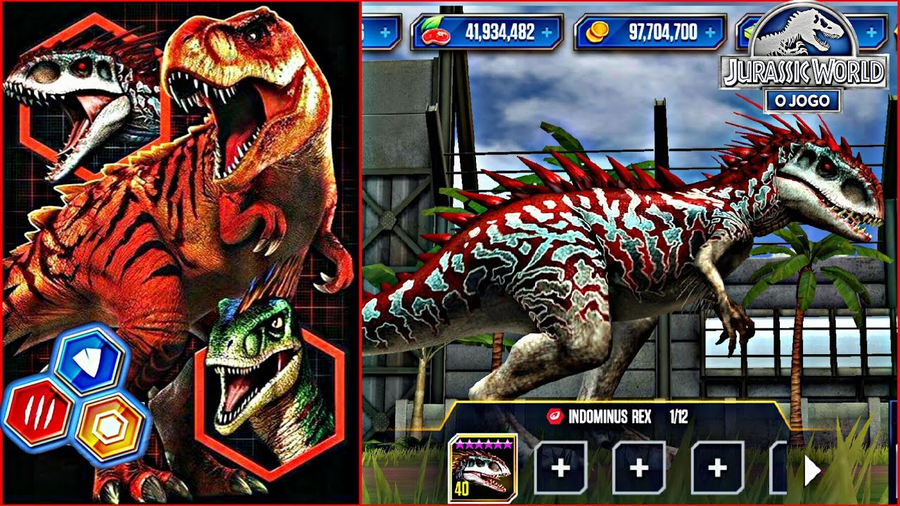 Jurassic World O Jogo #57 Indominus Rex Gen 2 Level Maximo 40 - Jogo de  Dinossauro