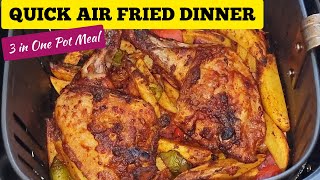 Air Fryer Chicken Legs and Potatoes Dinner Recipe. Easy One Pot Air Fried Recipes screenshot 4