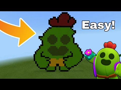 How To Make Spike In Minecraft Pe Pixel Art Brawl Stars Youtube - minecarft pixel art brawl stars