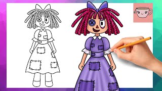How To Draw Ragatha from The Amazing Digital Circus | Cute Easy Drawing Tutorial