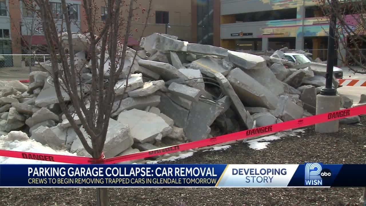 Crews will soon be removing cars trapped in parking garage collapse ...