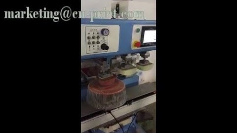 PLC 4 color open ink well pad printer for cake case