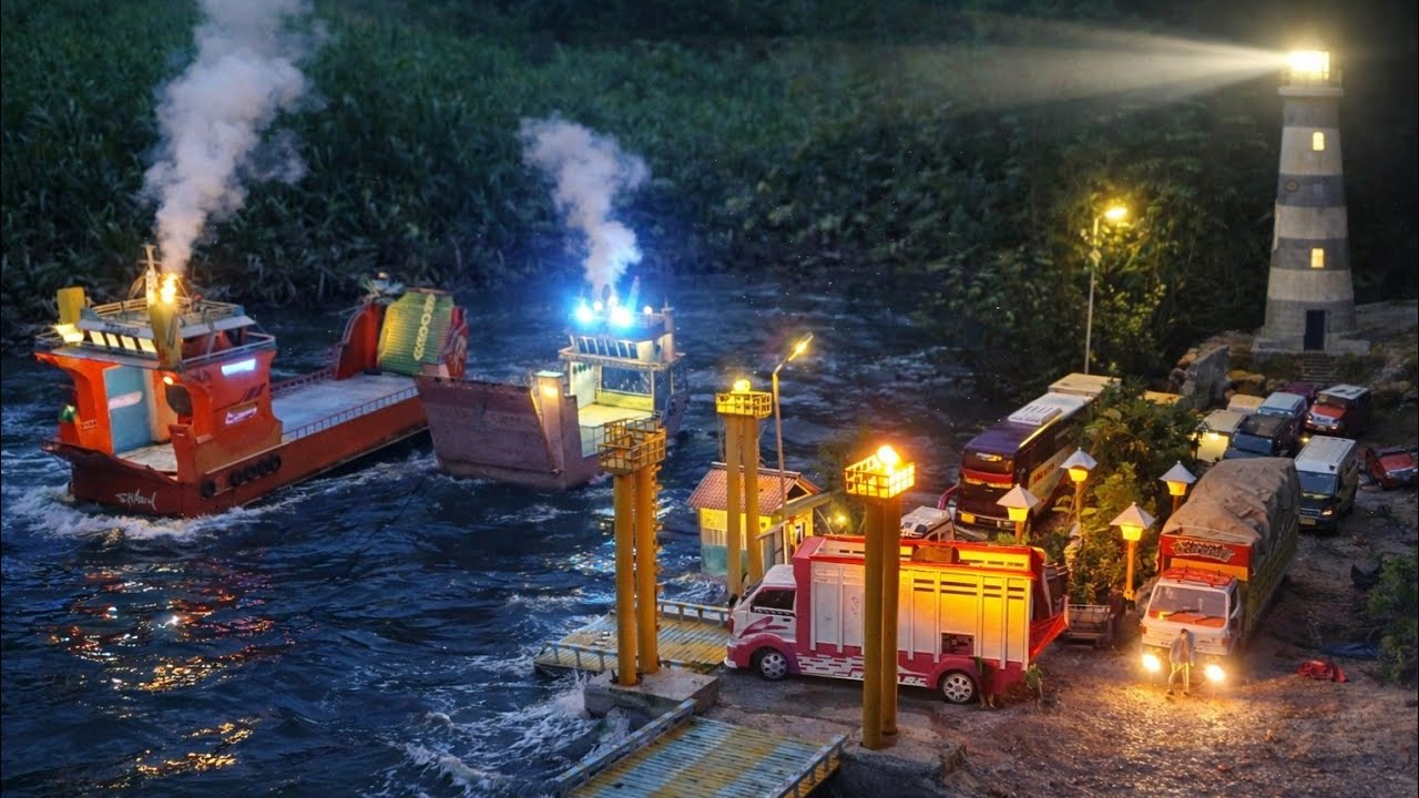 Antrian truk melintasi pulau.bus.pickup@wongrc406 