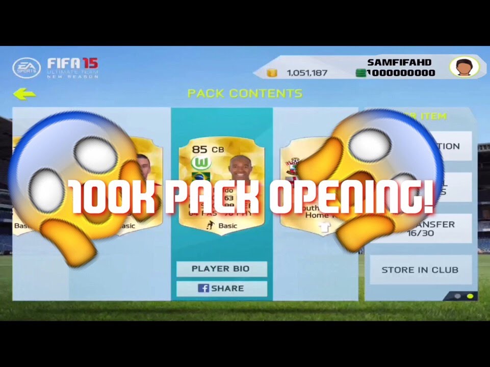 100k pack opening FIFA 15 iOS/Android new season