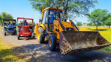 JCB 3dx Xpert Machine New Mahindra Eicher Massey Loading Tractor Stuck in Deep Mud | Jcb Tractor