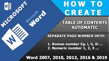 Automatic Table of Contents Using Microsoft Word 2007, Word 2010, Word 2013, Word 2016, Word 2019