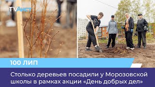 Сто деревьев посадили у Морозовской школы в рамках акции «День добрых дел»