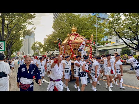 R7.7.25 天神祭 鳳神輿・玉神輿 中之島 巡行 2025/07/25(金) - YouTube