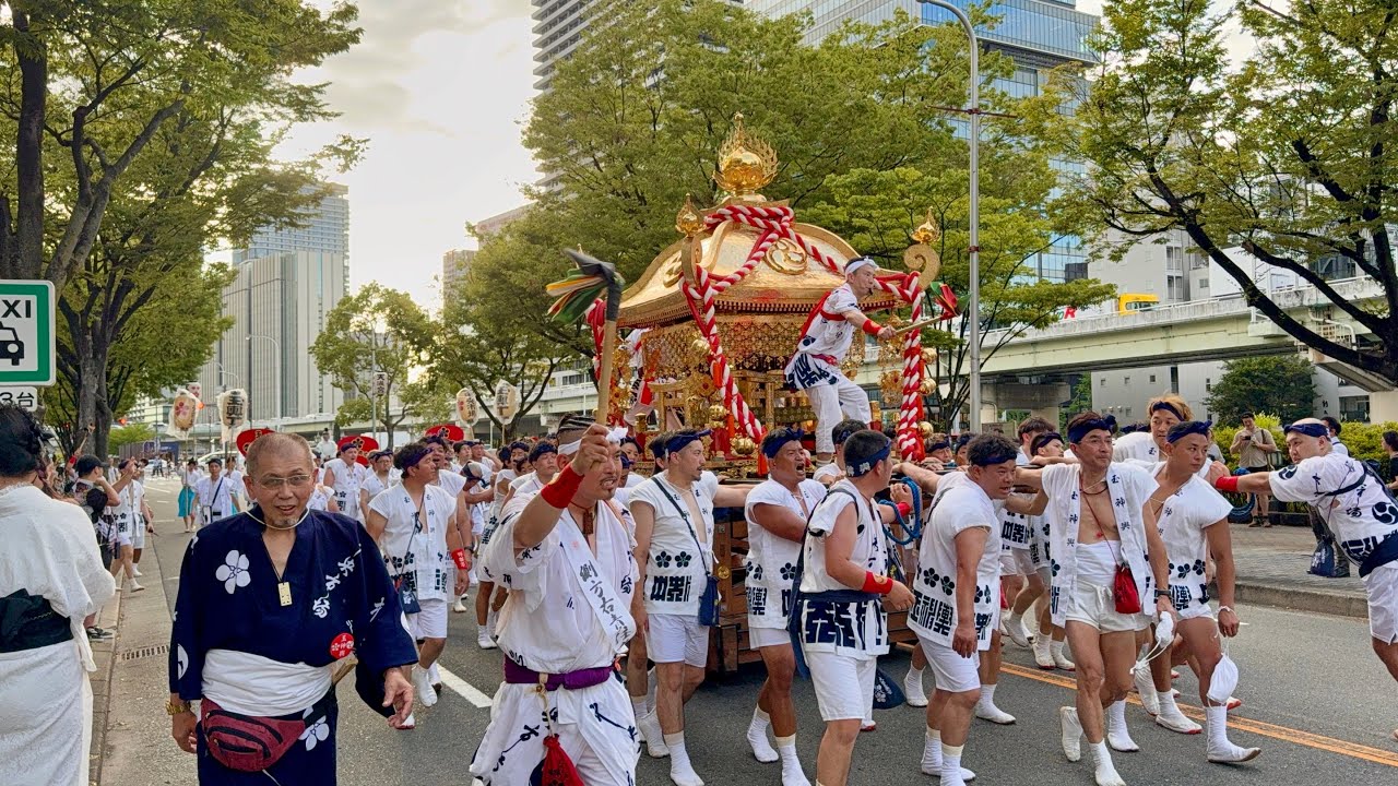 R7.7.25 天神祭 鳳神輿・玉神輿 中之島 巡行 2025/07/25(金) - YouTube
