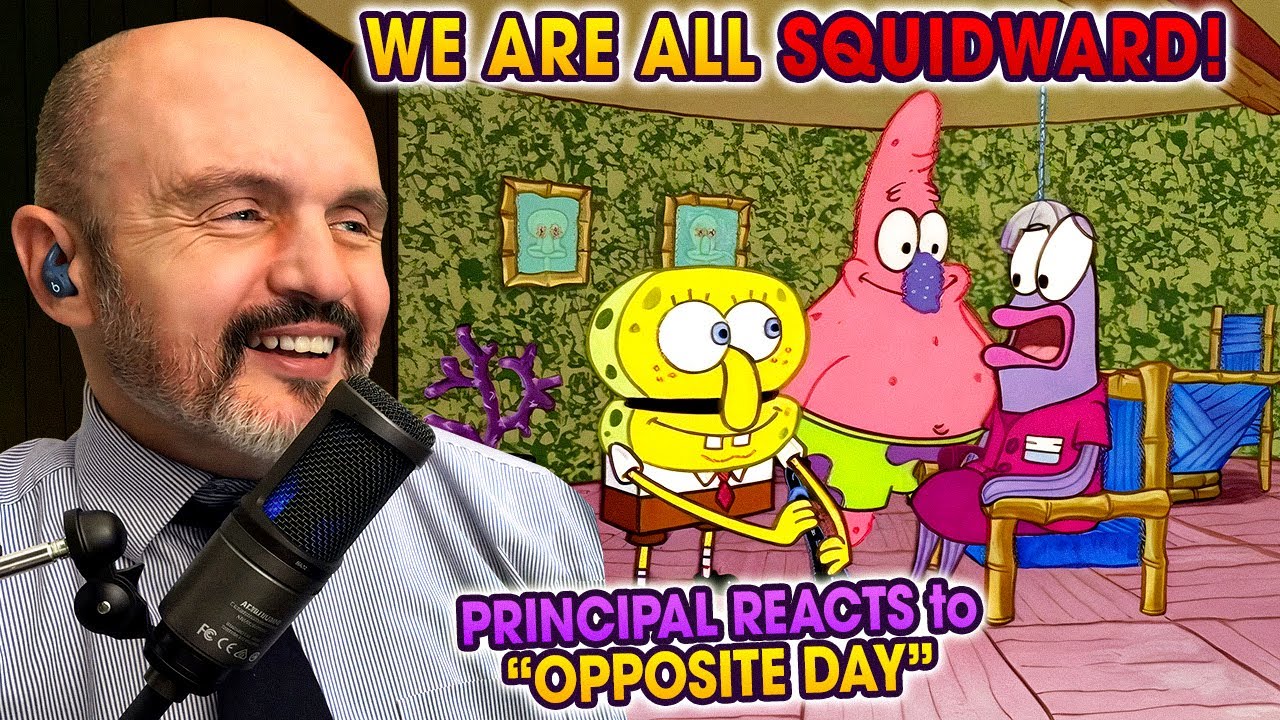 School Principal Reacts - SpongeBob SquarePants S1E9 "Opposite Day" Reaction Video #spongebob