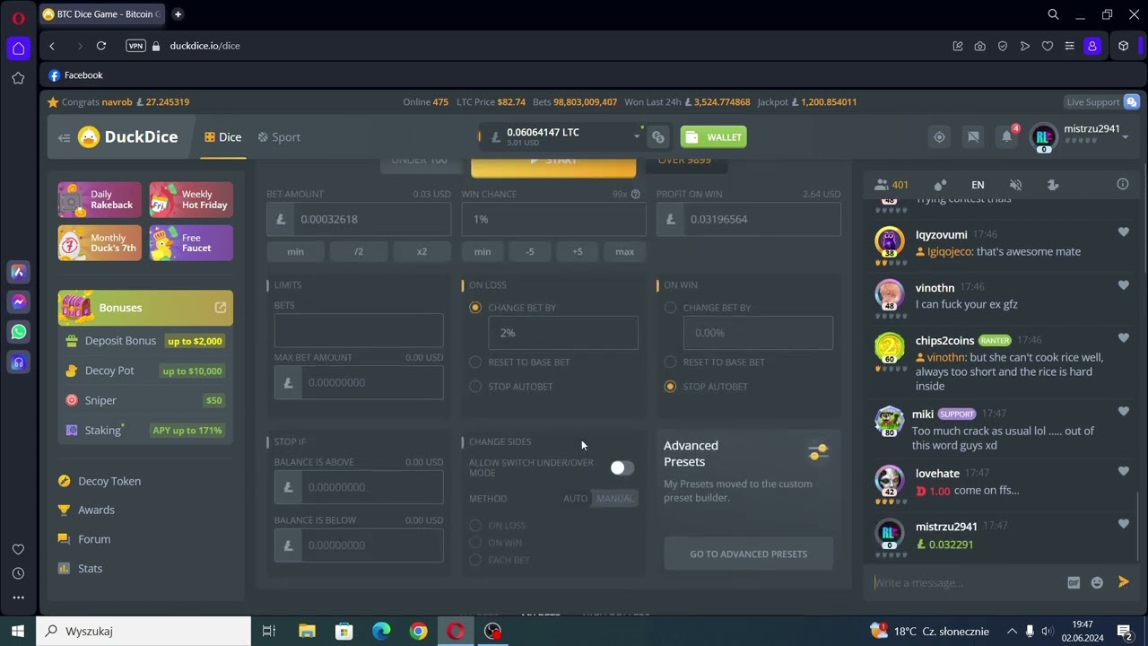 DuckDice - dice with flash mode!