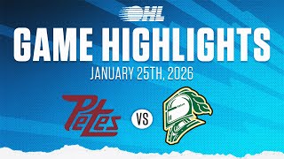 Ohl Highlights Peterborough Petes London Knights Jan. 25, 2026