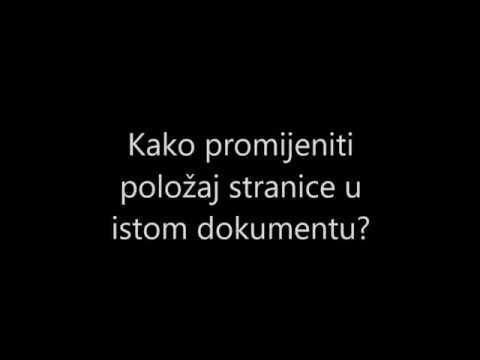 Word 2013: Kako promijeniti položaj stranice u istom dokumentu?