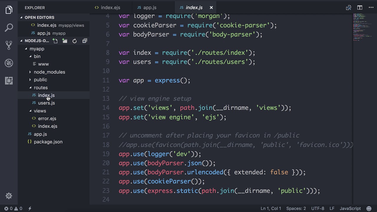 02 route ทดสอบ nodejs - อบรม nodejs อุบล - YouTube
