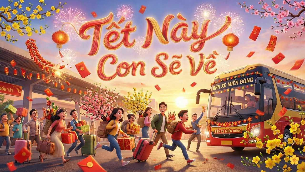 🚌 Tết Này Con Sẽ Về 🎶 LK Nhạc Xuân Hay Nhất 2026 | Hoạt Hình Về Quê Ăn Tết 🏡❤️