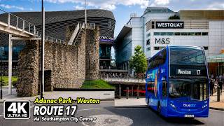 Southampton Route 17 🇬🇧 | Full Cross-City Bus Journey 4K