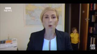 Woman interrupted during BBC interview