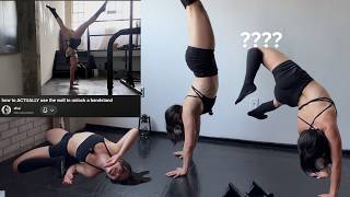 I tried following my twin's handstand tutorial. (I fell... A lot.)