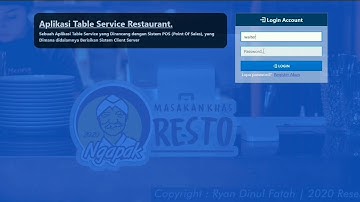 Demo Aplikasi Table Service Restourant v.1.2 - #2 (FREE SOURCE CODE + DATABASE)