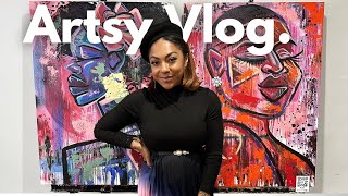 Art Vlog🎨 Black Girl Art Show + Review + How To Package Your Painting