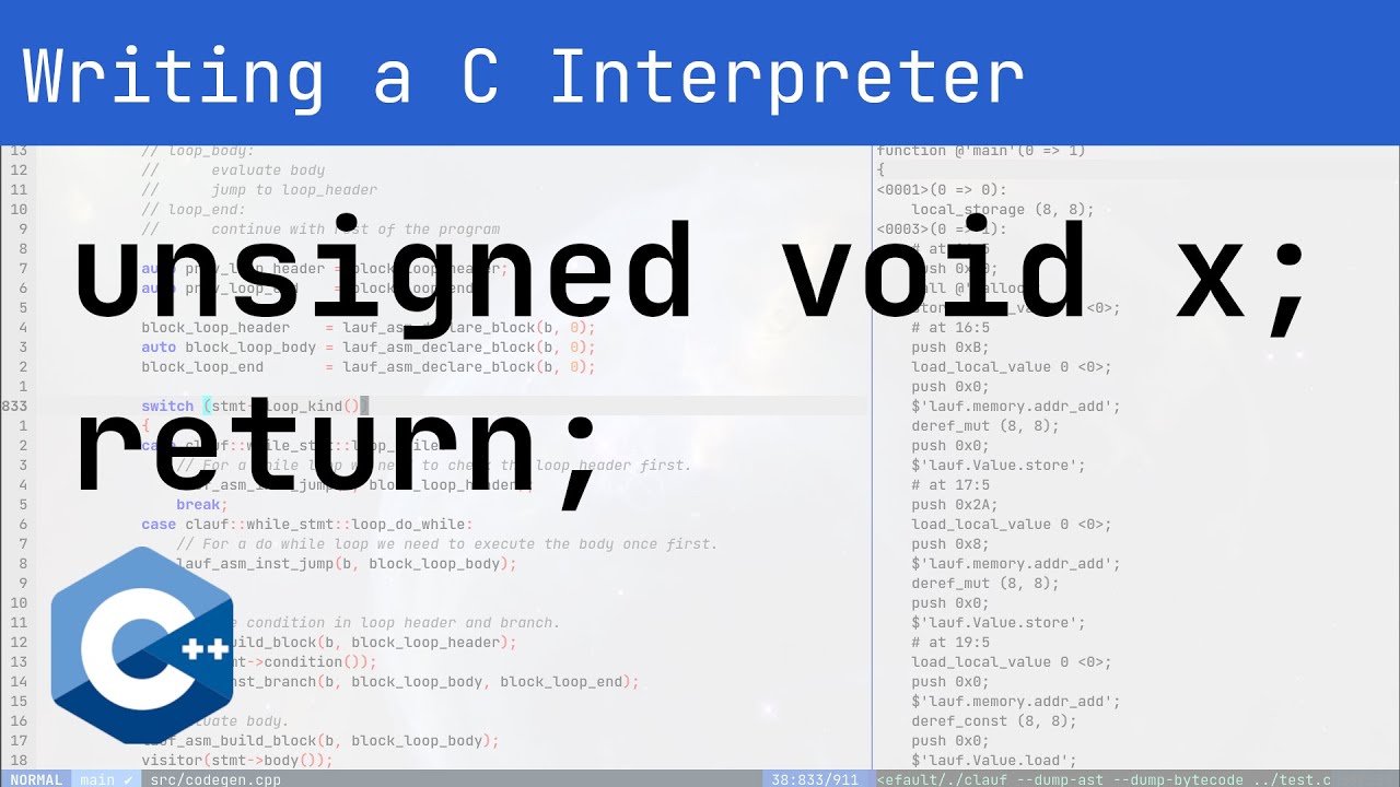 void, unsigned - Writing a C interpreter - Part 9 - YouTube