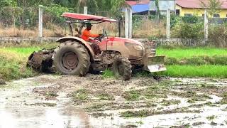 LÊN BỜ TRƠN & CÁI KẾT MÁY CÀY RUỘNG KUBOTA M6040  L5018  kubota tractor 6