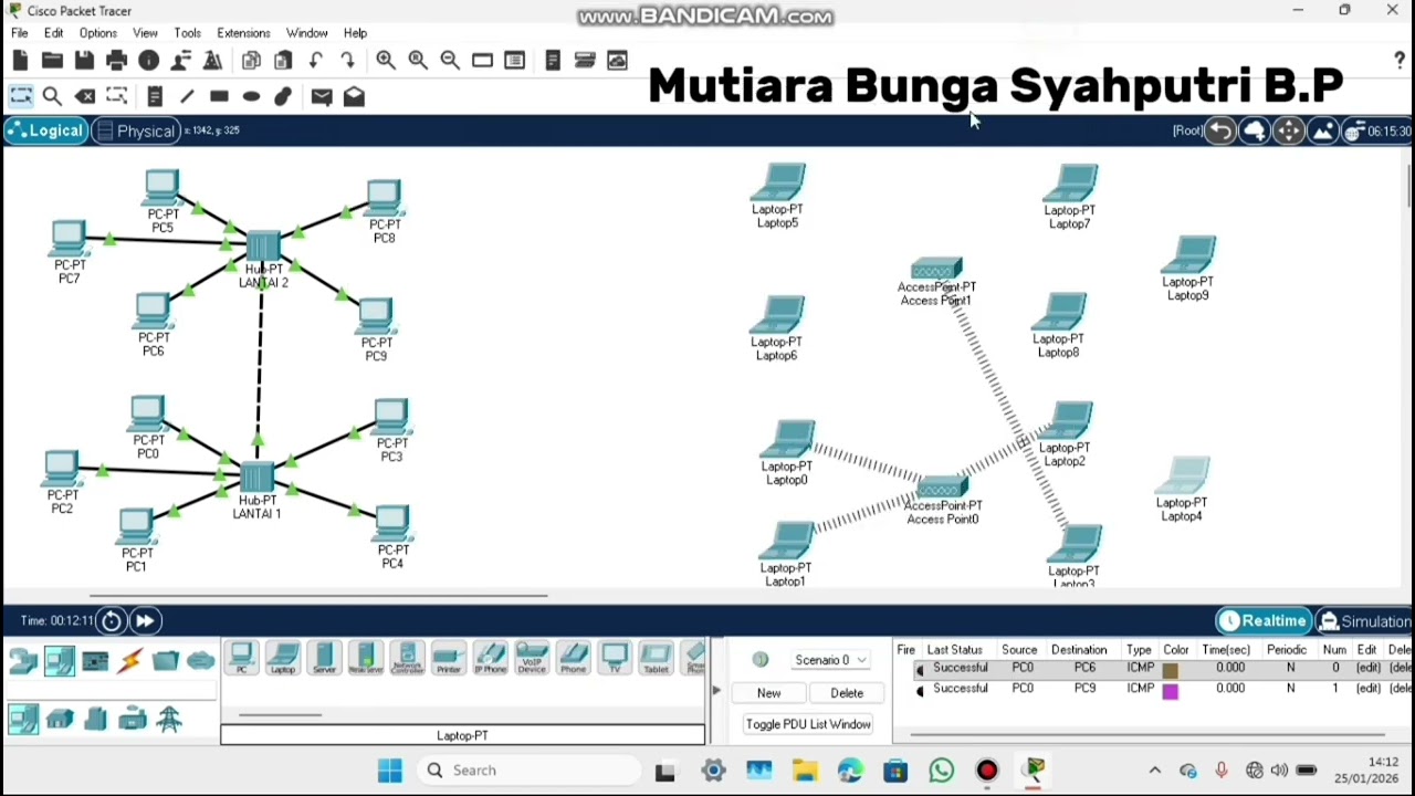 Cara Menghubungkan LAN 2 Lantai dengan 10 PC & 10 Laptop Wireless di Cisco Packet Tracer