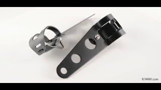 KiWAV - Motorcycle head Lamp light bracket mount black  30~38mm fork clamp on