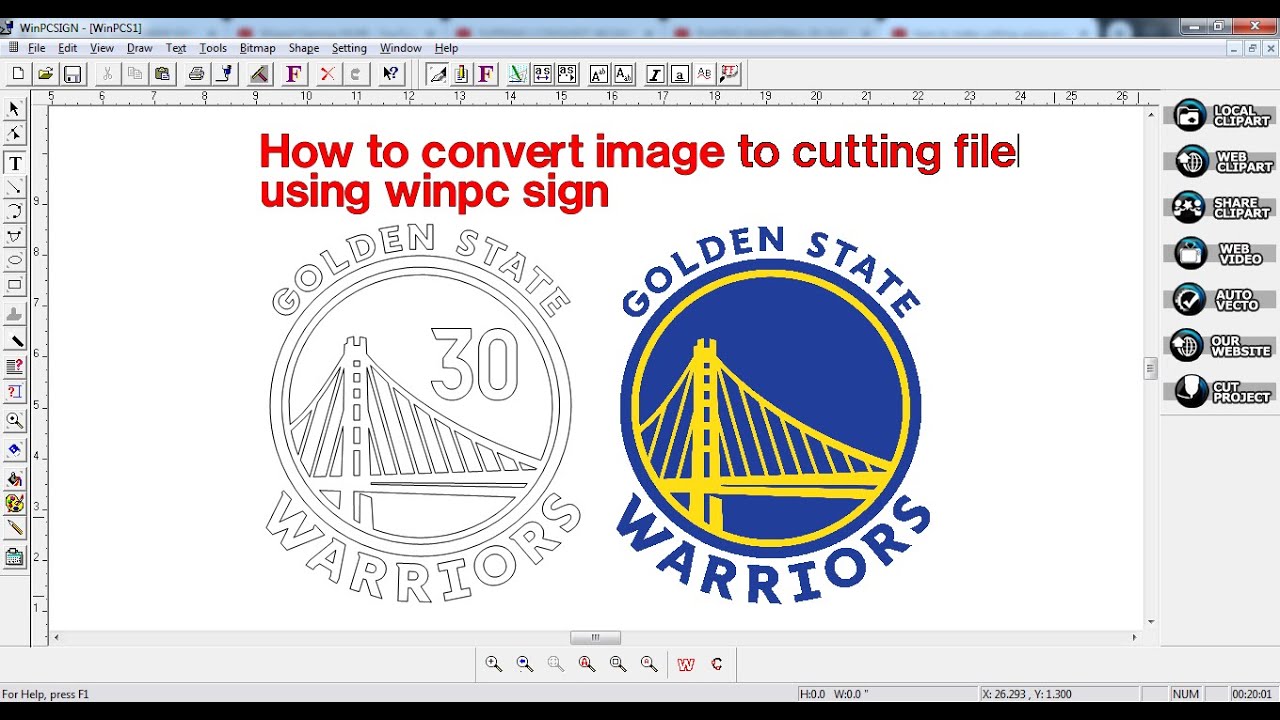 Win Pc Sign Download how to convert image to cutting file using winpc sign - YouTube