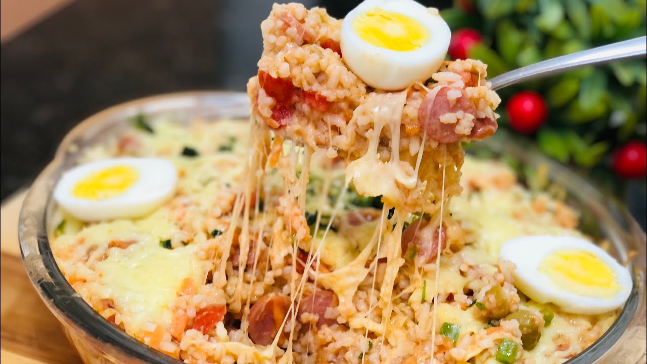 SOBROU ARROZ FAÇA ESSE ALMOÇO COMPLETO! ARROZ DE FORNO CREMOSO! RECEITINHAS COM AMOR❤