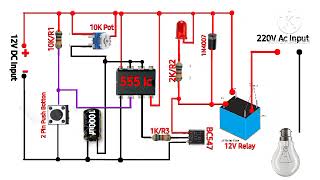 How To Make Time Delay Relay Circuit Diagram Using 555 Ic Timer !! Automatically Off Timer Switch