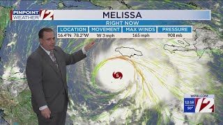 WPRI 12 Weather Forecast for 10/27/25:  Chilly and dry today; Tracking Hurricane Melissa